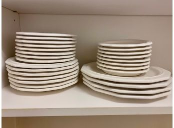 Vintage Pfaltzgraff Set Of White Dishes, Incomplete Set (27 Pieces )