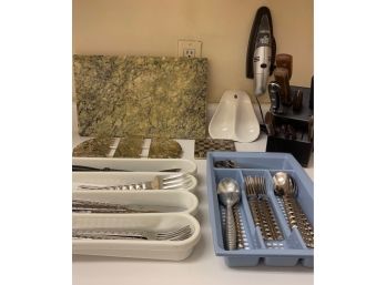 Michael Lloyd Stainless Steel Cutlery, Mini Dirt Devil Vacuum, Marble Cutting Board & More