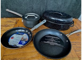 2 New Frying Pans, Commercial Pot & Roaster