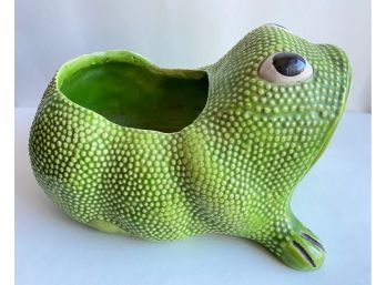 Ceramic Frog Planter By Jean Roger, France