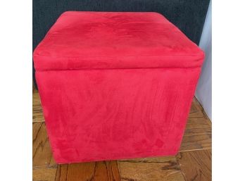 Faux Suede Rolling Storage Ottoman