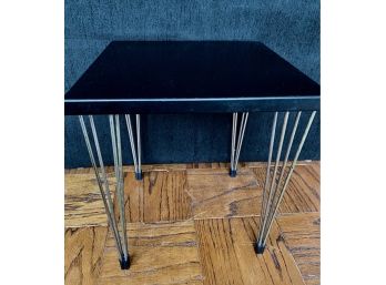 Wood Side Table With Metal Legs