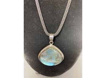 Labradorite Bezeled Stone Necklace