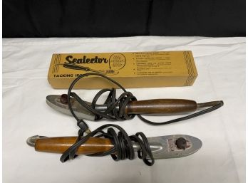 Vintage Sealector Tacking Iron Pair