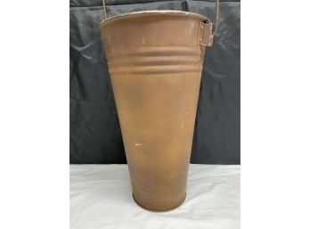 Vintage Metal Bucket With Wood Handle
