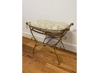 Vintage Metal Bench With Cushion