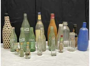 Group Of Vintage Bottles Coke, Dellwood Milk & Others