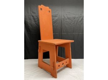 MCM Design Orange Painted Wood Chair