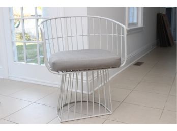 Bojer Inc. White Metal Wide Back Chair