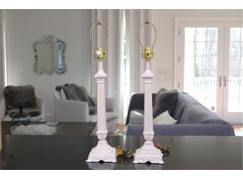 Pair Of Stunning Ceramic Lamps (No Shades)