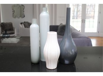 Four Tall Modern Vases