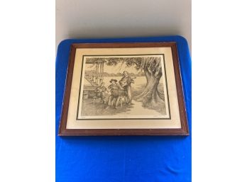 Cajun Artist (Floyd Sonnier) Pencil Signed & Numbered &Titled (C O A Papers On Back)