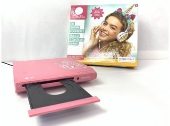Pink Memorex Dvd Player & DIY Unicorn Headphones