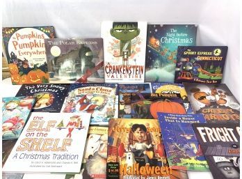 Collection Of Childrens Halloween And Christmas Books