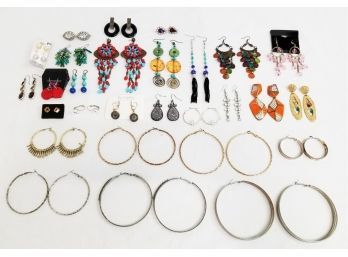 Twenty-Eight Pairs Of Women's Fashion Pierced Earrings: Lia Sophia, Disney