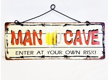 Mancave 'Enter At Your Own Risk'   Metal Wall Hanging