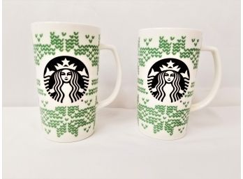 Two 2016 Starbucks Coffee Mugs 16oz