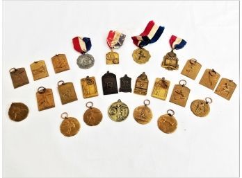 25 Antique Sports Themed Medals  High School College