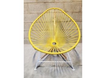 New Acapulco Chair By Innit Bright Yellow Hand Made & Hand Woven - $400 MSRP