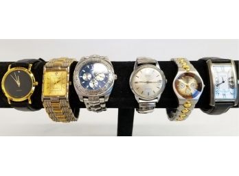 Six Men's Designer Wrist Watches: Vintage Cartier, Fossil, Gruen, Waltham & More