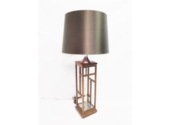 Fantastic Vintage Mid Century Walnut & Chrome Table Lamp