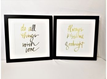 Two Sentimental Sayings Framed Wall Art Prints