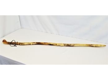 Hand Carved Solid Oak  Walking Stick With Knob Handle