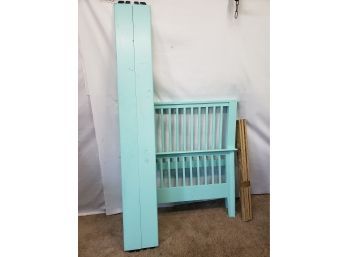 Vintage Baby Blue Twin Bed Frame Solid Wood