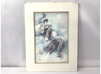 John Cheng Signed Asian Inspired Watercolor Print -  #345 Of 950