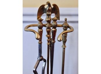 Brass Fire Tool Set With Eagle Finial