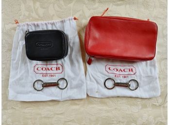 Coach Accessories Lot - Red Jewelry Travel Bag, Pill Box, 2 - Keychains
