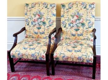 Pair Of Sheraton Open Arm Chairs