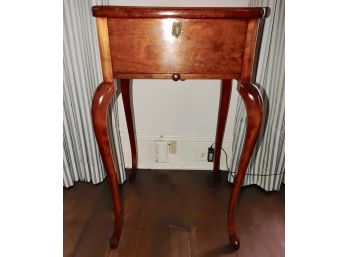 Vintage Queen Anne Style Oak Sewing Cabinet
