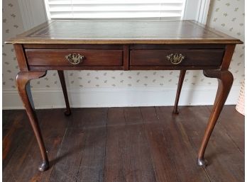 English Two Drawer Queen Anne Style Writing Desk