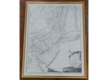 Framed Map, Provinces Of New York & New Jersey