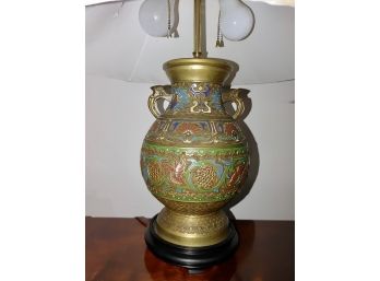 Antique Bronze Champleve-Cloisonne Lamp