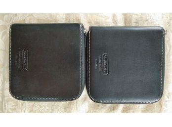 Pair Of Coach Leather CD Cases