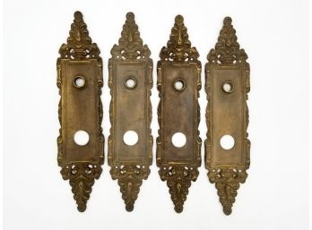 A Set Of Large, Ornate Antique Bronze Backplates