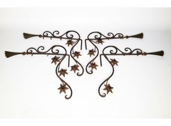 Two Pair Vintage Wrought Iron Curtain Rods