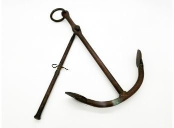 An Incredible Large Antique Copper Boat Anchor