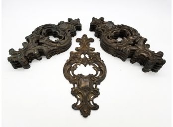 A Set Of 10 Large, Ornate 19th Century Bronze Wall Plaques