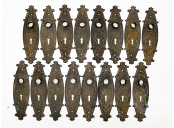 A Large Set Of Victorian Cast Bronze Oblong Backplates