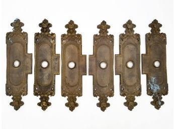 A Set Of 6 Large 19th Century Cast Bronze Backplates