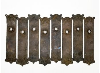Set Of 8 Victorian Bronze Backplate Covers