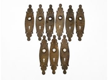 A Set Of Oblong Antique Cast Bronze Backplates