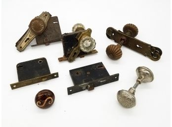 A Collection Of Antique And Vintage Doorknobs, Hardware And More