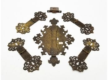 Antique Bronze Cabinet Or Trunk Hardware