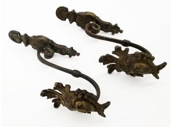 A Pair Of Early 19th Century Bronze 'Faccia' Hat Hooks