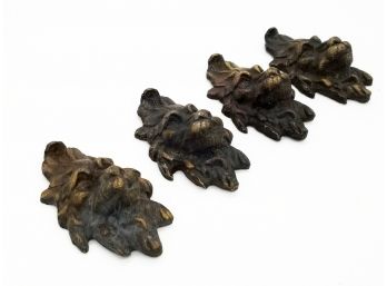 A Group Of Antique Bronze Lion Heads