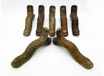 A Set Of 7 Large Antique Bronze Legs
